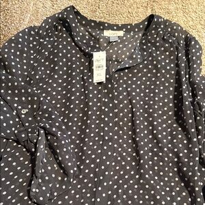 Loft Gray Polka Dot Women's Top